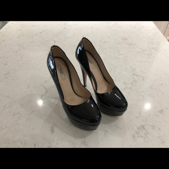 Prada Black Patent Leather Platform - Picture 1 of 4